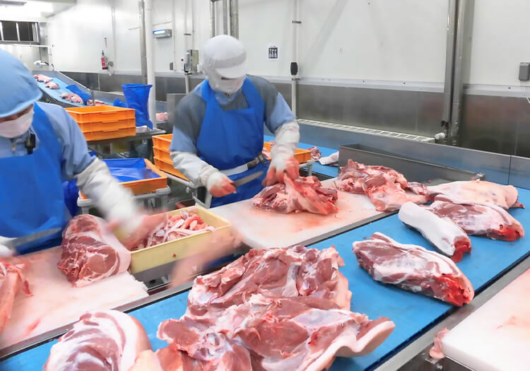 ポーク部加工ライン